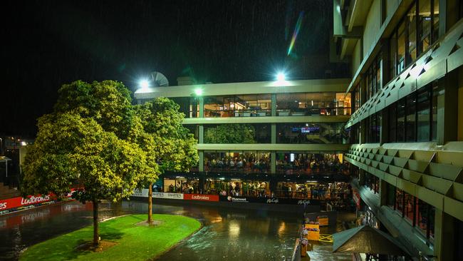 The wild weather at The Valley on Friday night (Photo by Vince Caligiuri/Getty Images)