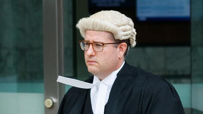 Crown prosecutor Andrew Isaacs leaves Sydney West Trial Courts in Parramatta. Picture: Max Mason-Hubers