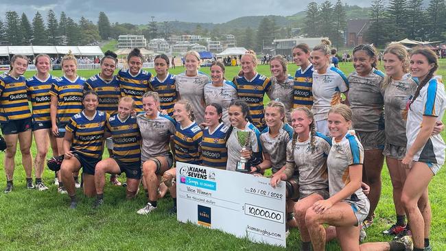 The Burraneer Womens Rugby Club after their win at the Kiama 7s.