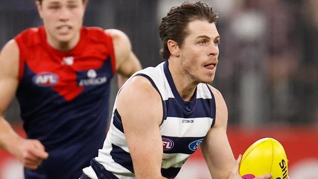 Isaac Lewis was embarrassed by his side’s performance in the second half of their preliminary final. Picture: Michael Willson/AFL Photos via Getty Images