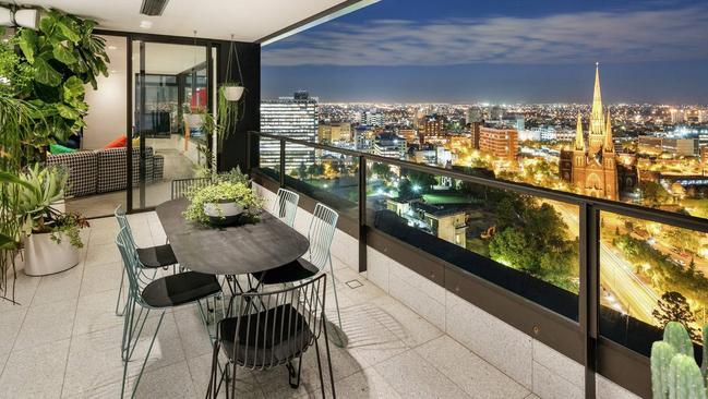 The view from the 99 Spring Street penthouse in Melbourne.