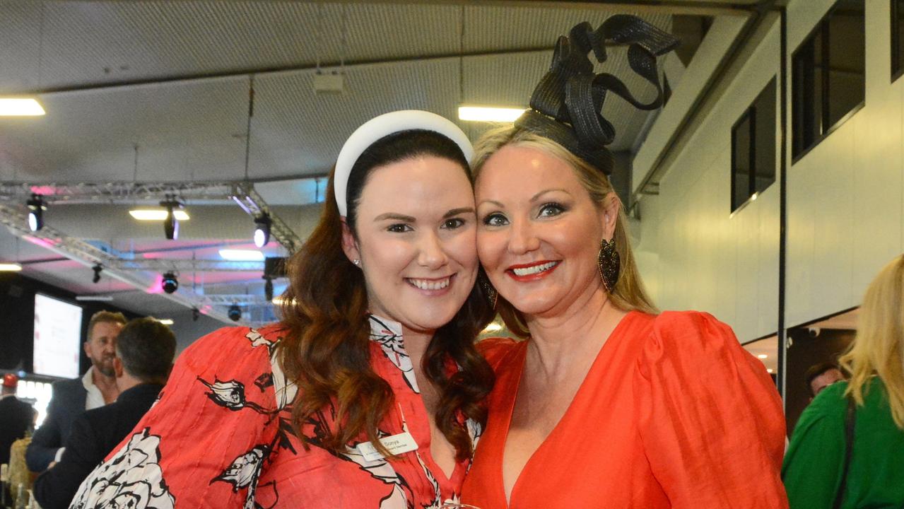 Sonya Blackburn and Kelly Walsh at St John’s Crisis Centre race day at GCTC, Bundall. Pic: Regina King