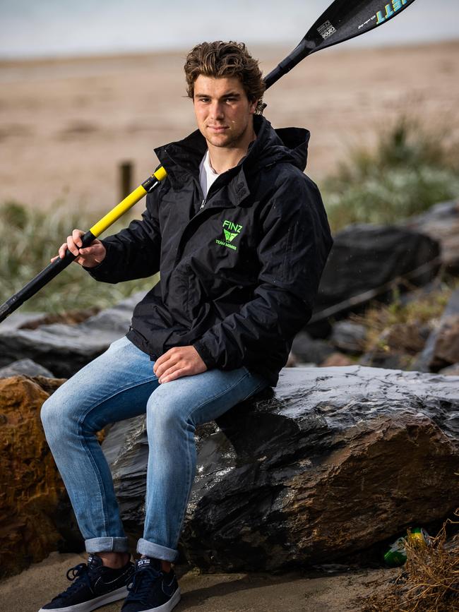 An unscathed Nate Drummond after being attacked by the shark on Sunday. Picture: Tom Huntley