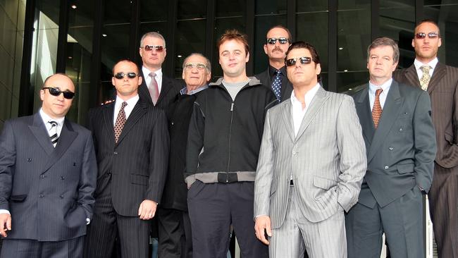 The television series Underbelly: George Kapiniaris (as lawyer George Defteros), Les Hill (Jason Moran), Simon Westerway (Mick Gatto), Gerard Kennedy (Graham Kinniburgh), Gyton Grantley (Carl Williams), Martin Sacks (Mario Candello), Vince Colosimo (Alphonse Gangitano), Kevin Harrington (Lewis Moran) and Callan Mulvey (Mark Moran). 