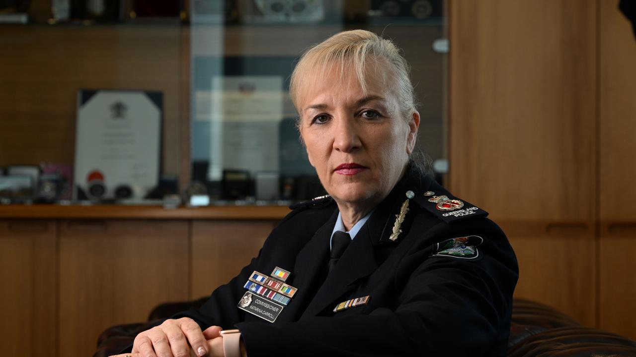 Police Commissioner Katarina Carroll, in her office at Police HQ, in Brisbane. Picture: Lyndon Mechielsen/Courier Mail