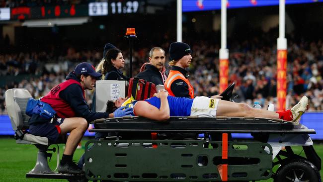 Brayshaw was knocked out cold for two minutes. Photo by Dylan Burns/AFL Photos via Getty Images