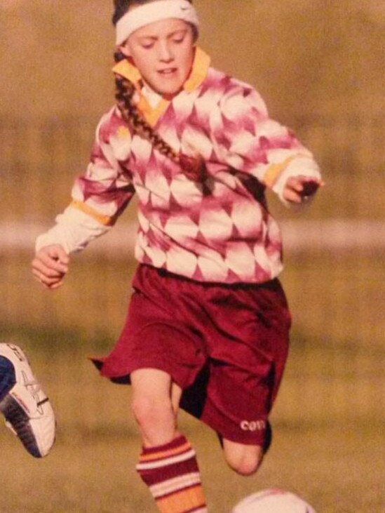 Hayley Raso playing soccer when she was 10 years old.