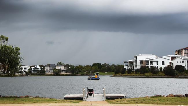 An abandoned walking from and shoe on the pontoon near where a man’s body was found. Picture Glenn Hampson