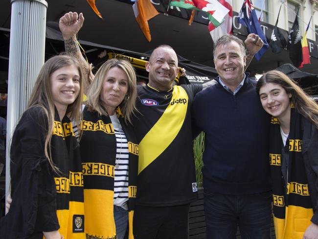 Shane Martin and family watch Dustin in the Grand Final.