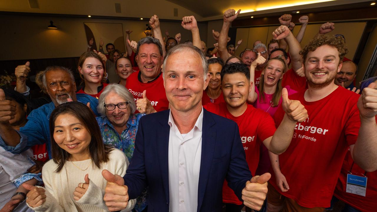 Election - Rowan Holzberger - Labor Candidate for Forde and supporters celebrate at Beenleigh Tavern Saturday night. Picture: Nigel Hallett