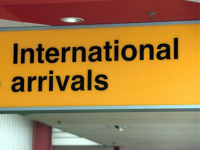 International arrivals sign at Adelaide International Airport 20 Apr 2001./Adelaide/Airport