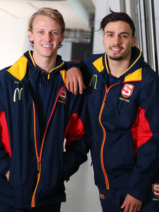 Top South Australian draft prospects Jack Lukosius and Izak Rankine. Picture: Tait Schmaal.