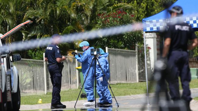 Police investigate the alleged murder of Kym Cobby in Worongary. Picture: NIGEL HALLETT