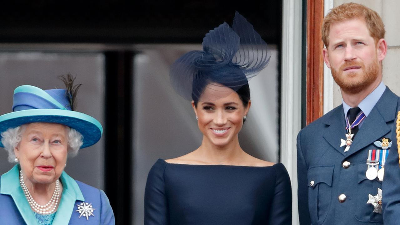 The Queen with Meghan and Harry in 2018. Picture: Max Mumby/Indigo/Getty Images