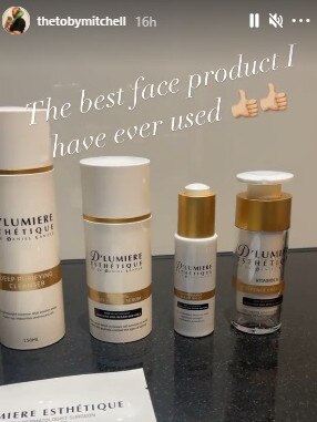 The best face products Toby Mitchell has used. Picture: Instagram.