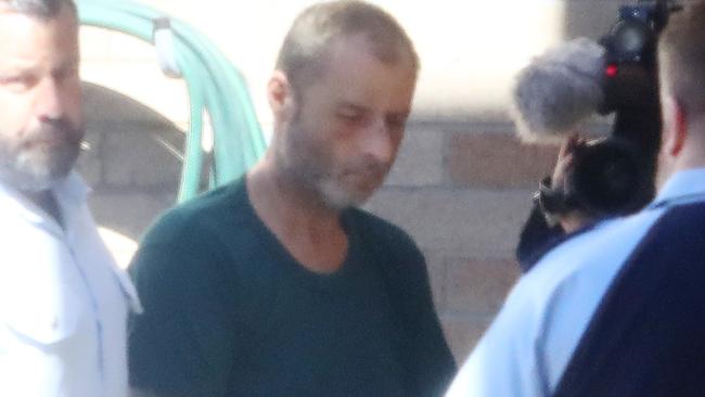 ***LEGAL WARNING****PLEASE CHECK WITH PIC DESK BEFORE PUBLISHING******25/11/2018: Convicted sex offender Anthony Peter Sampieri, who was allegedly found naked in a bathroom interfering with a 7-year-old child, arrives at Maroubra Police Station after being released from hospital. Hollie Adams/The Australian