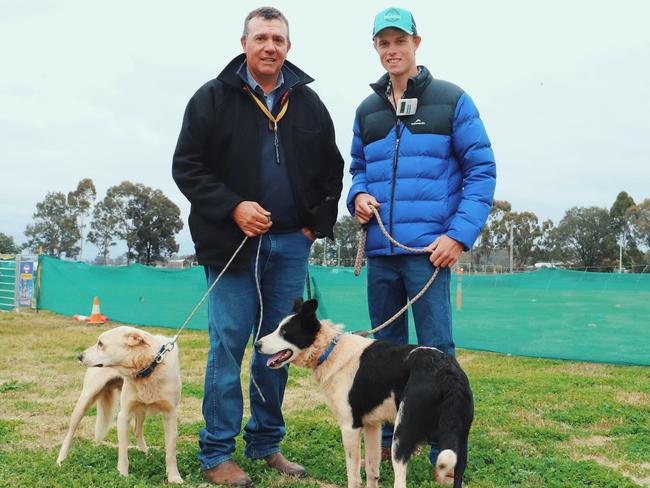 Barry Knight with his son Bailey Knight and their dogs Bart and Ron (Photo: Zilla Gordon).