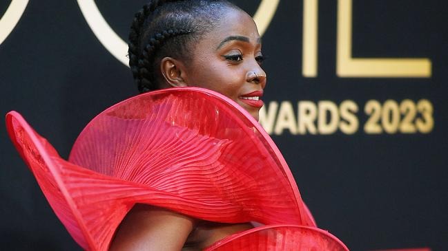 Influencer Suzan Mutesi somehow walked the Logies red carpet, after entering the 63rd annual awards ceremony with a general admission ticket. Photo by Sam Tabone/Getty Images.