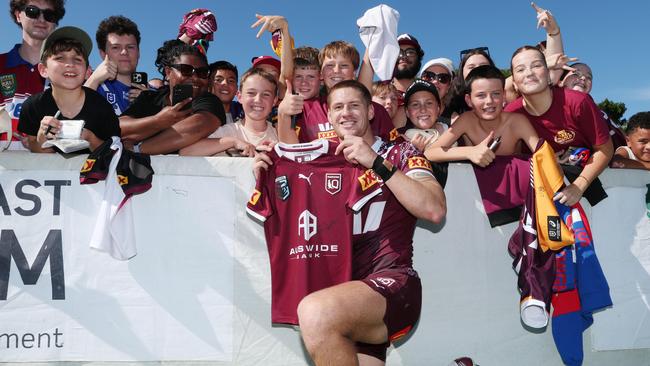 Kalyn Ponga with Queensland fans. Picture Lachie Millard