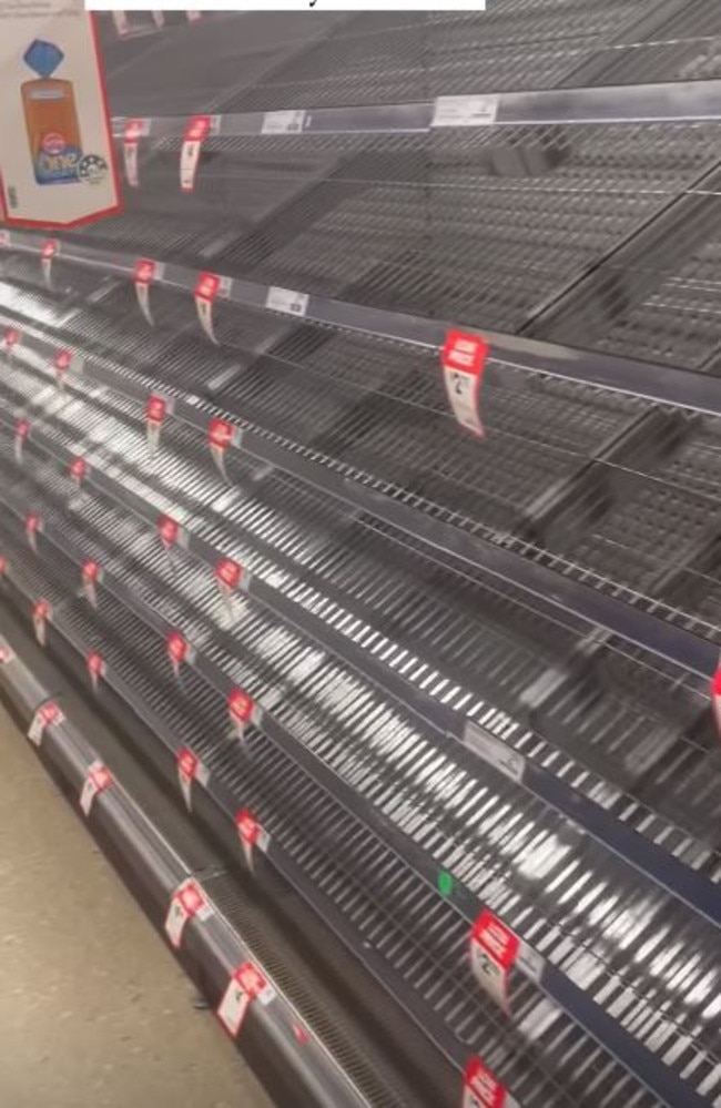 Cairns residents have stripped supermarket shelves as they prepare. Picture: Instagram/Sylvia Jeffreys