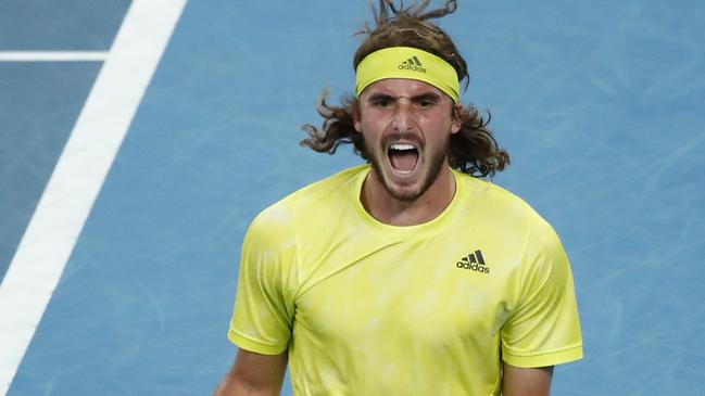 Stefanos Tsitsipas erupts with emotion after edging Thanasi Kokkinakis in five sets