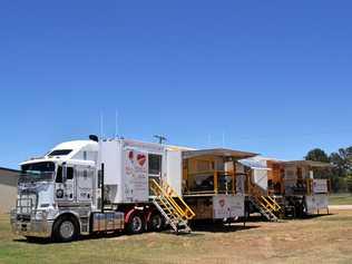 TRUCK TO THE RESCUE: Heart of Australia made a stopover in Chinchilla on Monday. Picture: Amani Vassiliou