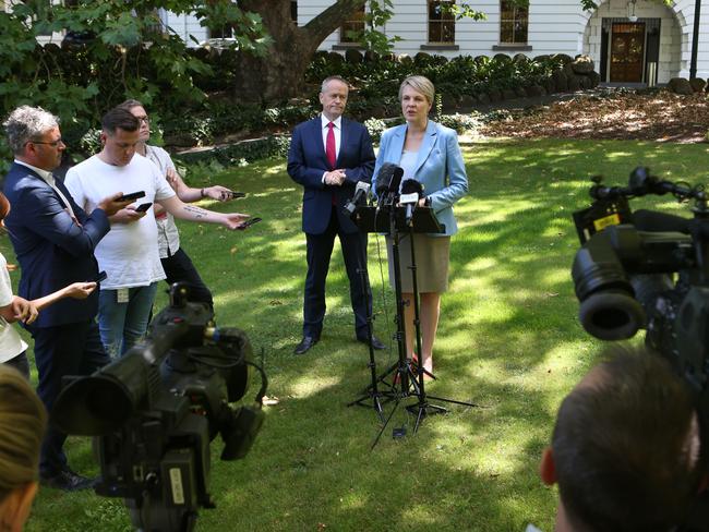 Opposition Leader Bill Shorten, and Deputy Leader Tanya Plibersek. Bill Shorten says both Malcolm Turnbull and Barnaby Joyce are not fit to hold their offices. Picture: AAP Image/David Crosling