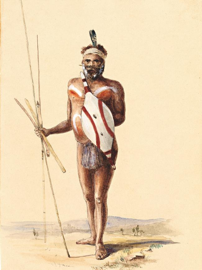 George French Angas, Portrait of Kadlitpinna (Captain Jack), 1844, watercolour, South Australian Museum