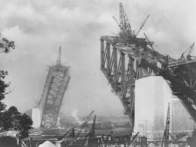 The Harbour Bridge is a national and North Sydney icon. Though it was welcomed by locals it transformed North Sydney’s waterfront, displacing many residents and business owners. This photograph was taken of the bridge’s construction from Kirribilli in 1930. Photo: Stanton Library Collection