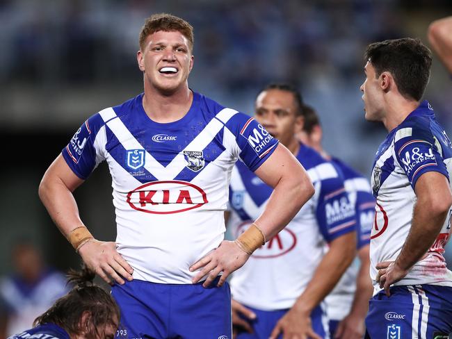 Dylan Napa’s competitiveness has been challenged at the rebuilding Bulldogs. Picture: Matt King/Getty Images