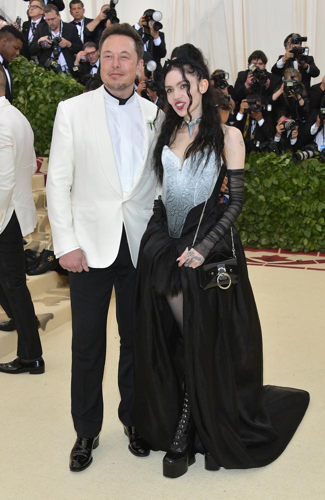 Elon Musk and Grimes attend the Met Gala in 2018. Photo by Neilson Barnard/Getty Images
