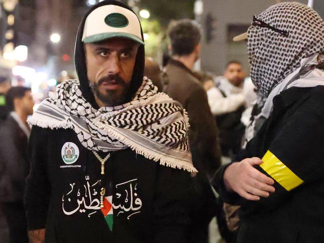 MELBOURNE, AUSTRALIA - APRIL 18 2024Mohammad Sharab at a Pro Palestine Protest at Federation Square and Flinders Street StationPicture: Brendan Beckett