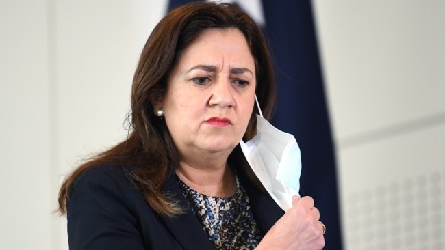 Premier Annastacia Palaszczuk announced new mask requirements for cinemas, theatres and hospitality staff. Picture: Getty Images