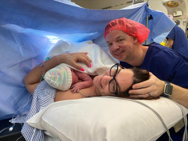 Bel Tyquin's second baby girl Zoey was born at Hobart Private in July 2021. Deliver for Tassie Mums campaign. Picture: Bel Tyquin