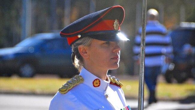 Army Officer Emma Grigson-Gair on parade at the Royal Military College – Duntroon. Picture: Supplied