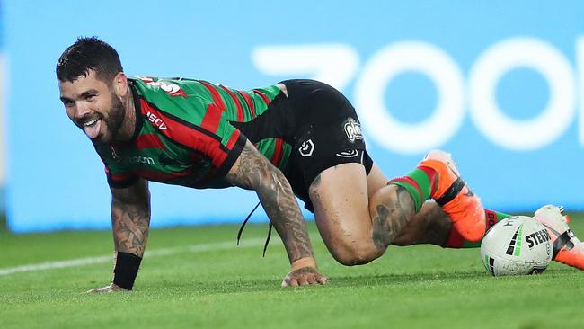 Adam Reynolds does the goanna try celebration. Picture: Phil Hillyard