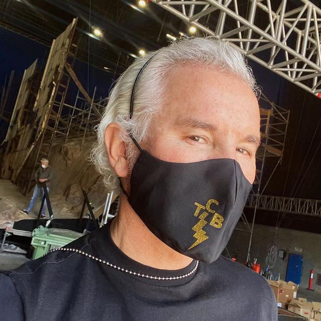 Baz Luhrmann at Village Roadshow Studios as work on his Elvis biopic resumes. Picture: Instagram