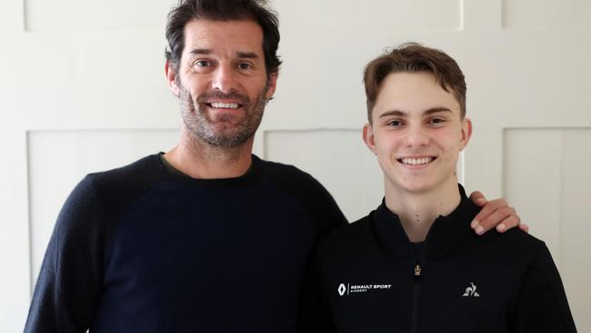 Australian F1 legend Mark Webber with rising star Oscar Piastri.