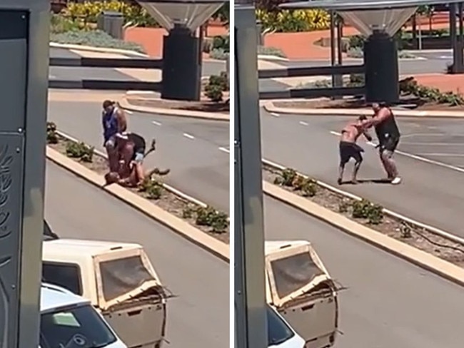 Police are investigating after an ugly feud outside a popular pub in Western Australia was captured on video by an onlooker.