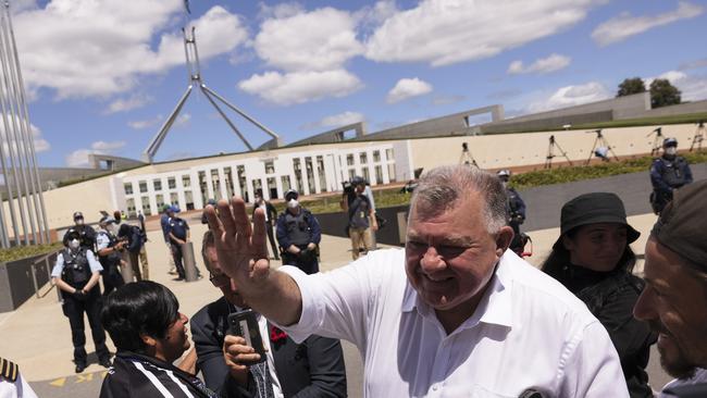 Liberal-turned independent MP Craig Kelly at the Canberra Freedom rally this month.