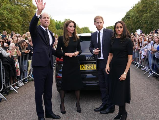 The former “fab four” reunited for a walkabout in Windsor after the Queen’s death. Picture: Kirsty O'Connor – WPA Pool/Getty Images