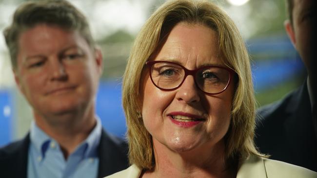 MELBOURNE AUSTRALIA - NewsWire Photos JANUARY 6, 2025: Photo of Premier Jacinta Allan and Minister for Education Ben Carroll giving a press conference in Werribee.Picture: NewsWire / Luis Enrique Ascuia