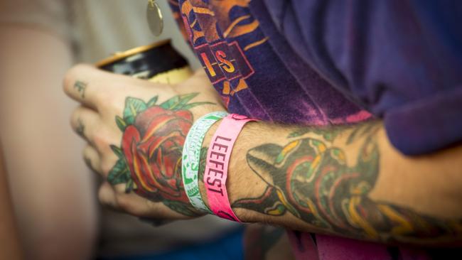 Festival festies ... People are being warned to ditch their old wrist bands. Picture: Getty