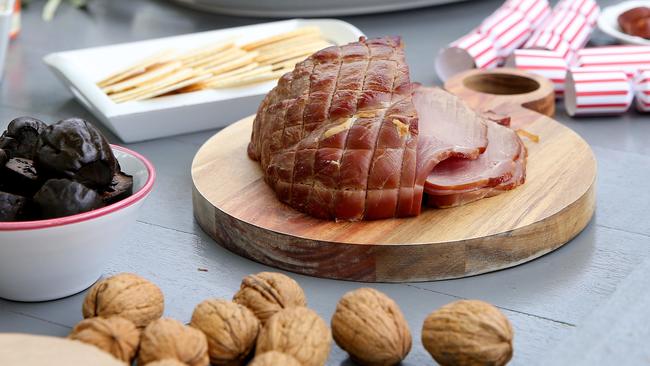 Otway Walnuts’ Old English Style pickled walnuts and Tallarook Meat Co’s alpaca ham.