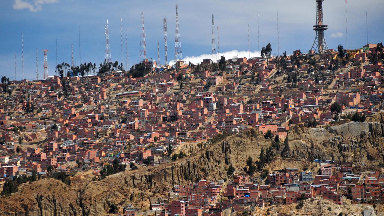 The dwellings with colourful rooftops are built in Bolivia’s highland city of El Alto M.Torres. Picture: istock