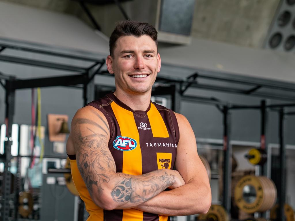 Josh Battle in his new colours. Picture: Hawthorn FC