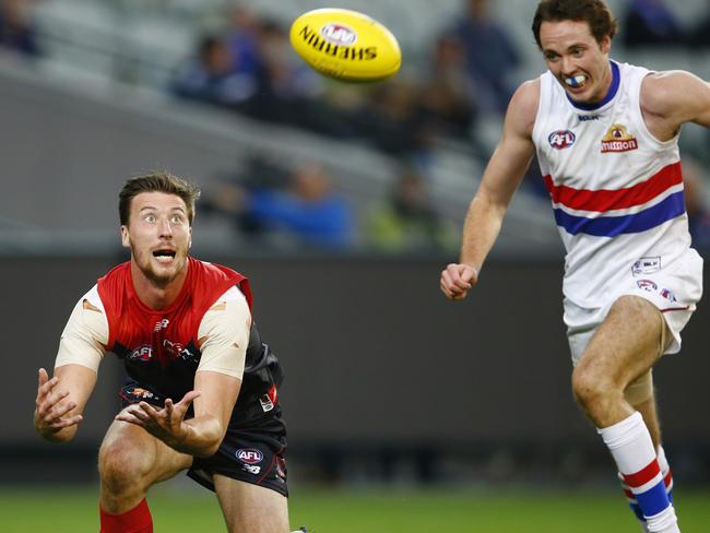 Jack Fitzpatrick (left) was picked up by Hawthorn after being delisted by the Demons. Picture: Michael Klein