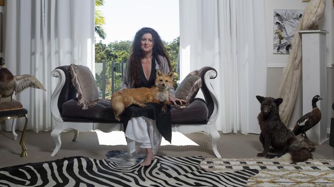 Kate Bergin with one of her two taxidermy foxes. Picture: Russell Shakespeare