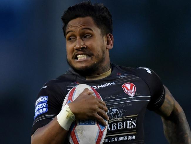 SALFORD, ENGLAND - APRIL 26:  Ben Barba of St Helens runs the length of the field to score his second try during the Betfred Super League match between Salford Red Devils and St Helens at AJ Bell Stadium on April 26, 2018 in Salford, England.  (Photo by Gareth Copley/Getty Images)