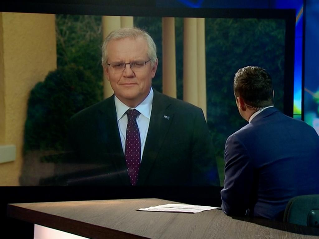 Prime Minister Scott Morrison on The Project. Picture: Channel 10